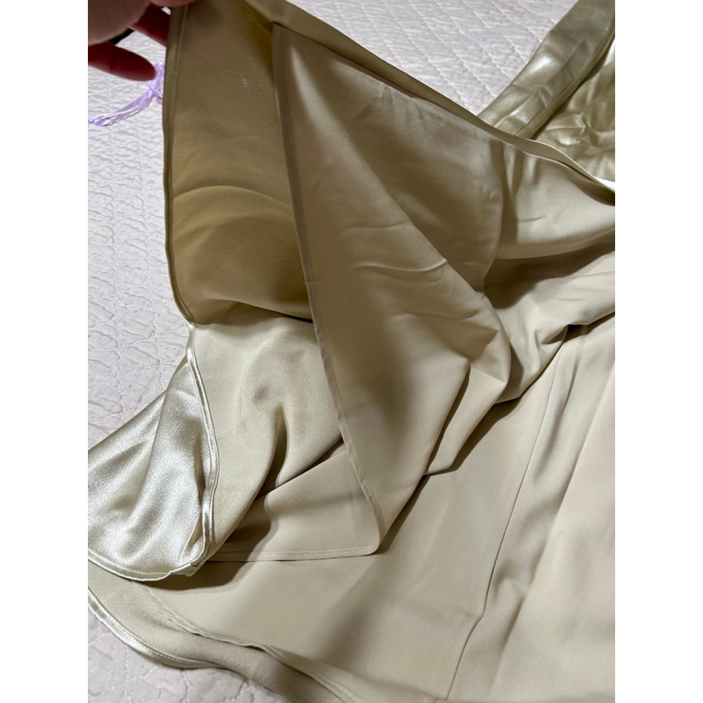 Birdy Grey Monica Shiny Neutral Champagne Halter Dress Size S Bridesmaid Prom - Picture 6 of 12